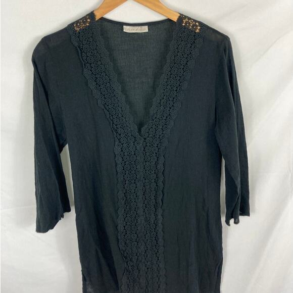 La Blanca Crochet Trip Swim Coverup Dress Black Size S/M - Picture 2 of 4